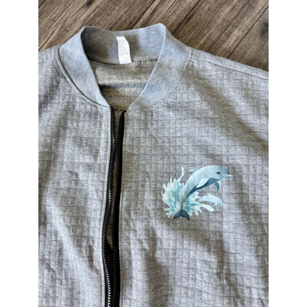 Dolphin Waffle/Bubble Stitched Full Zip Jacket - Ladies XL Fits More M/Lg - Picture 4 of 6
